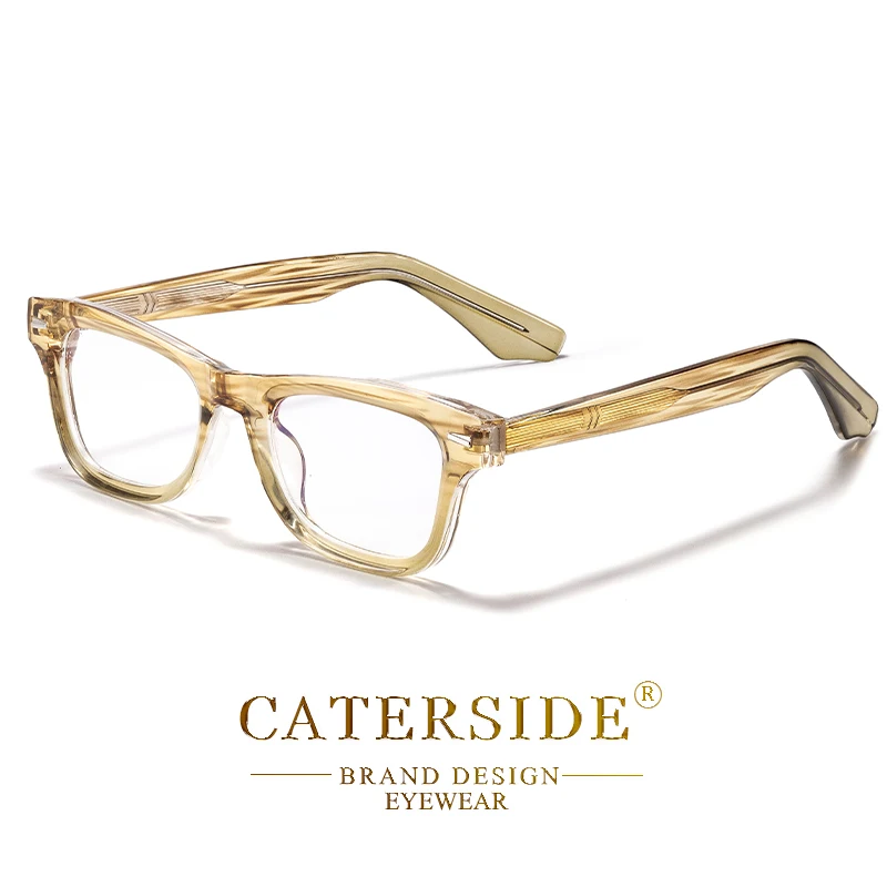 CATERSIDE Retro Herren-Brillengestell, Quadratisches Anti-Blaulicht Optisches Brillengestell Damen Computer-Lesebrille Modisches Brillengestell – Detail 15