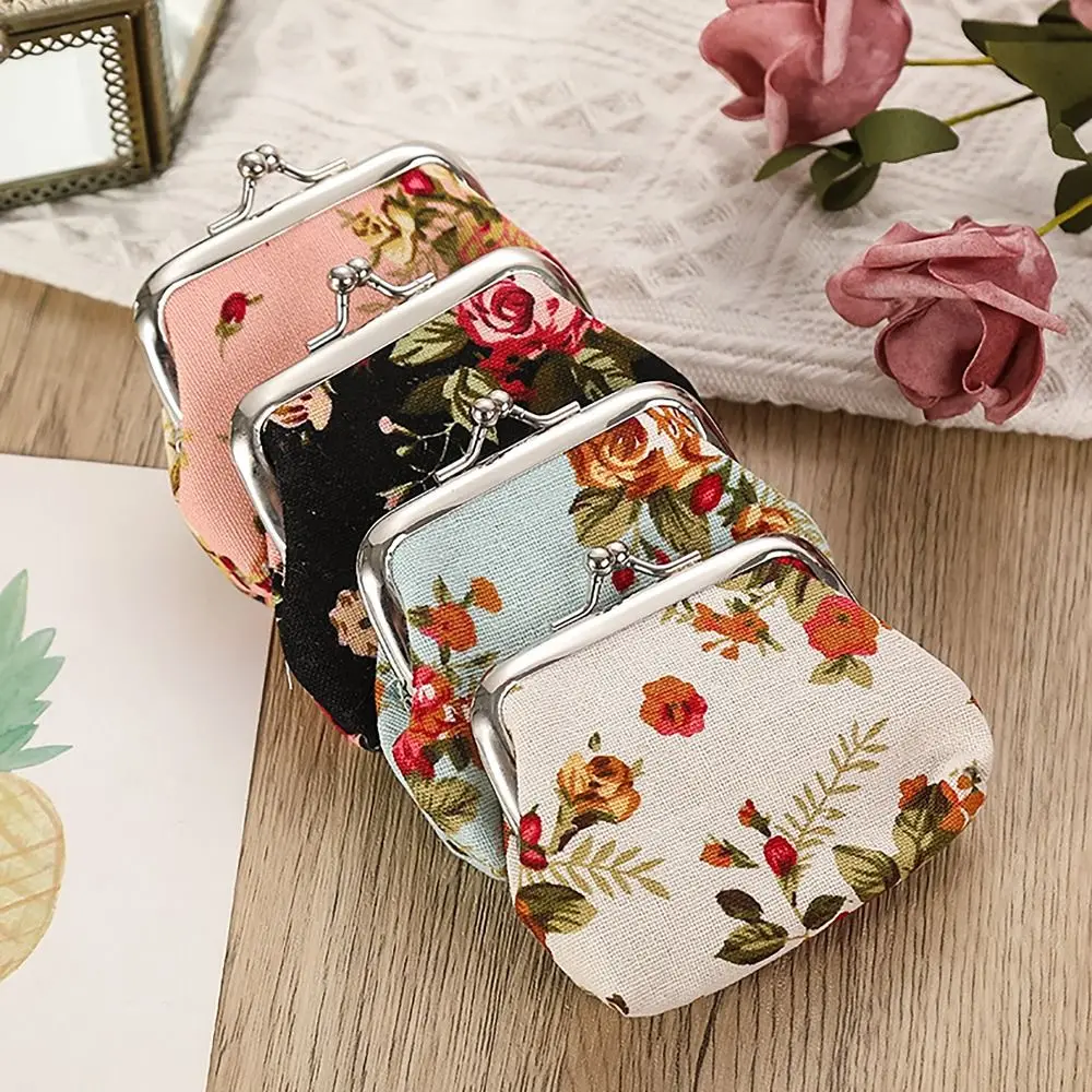 Mini Blumen münze Geldbörse Eisen Mund Clip ethnischen Stil Geldbeutel Pu Schmuck Tasche Geschenkt üte – Detail 1