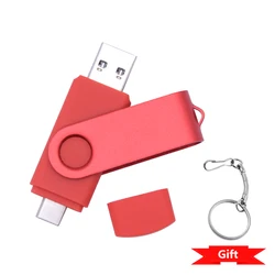 Versatile USB Flash Drive - High - Capacity Storage with Dual USB and Type - C Connectivity - 4GB (Red Type C 2.0)