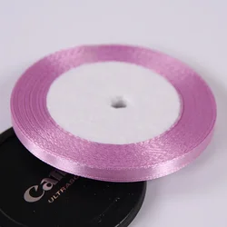 Silk Satin Ribbon Roll - 22 Meters, 6mm Wide - Ideal for Gift Wrapping, Party Decor, and DIY Crafts (Pink Purple)
