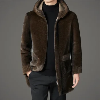 Casual Slim Solid Woolen Coat High Qualit winter jacket men fashion Woolen Coat Men's Casual Wool hooded trench coat Men Jacket