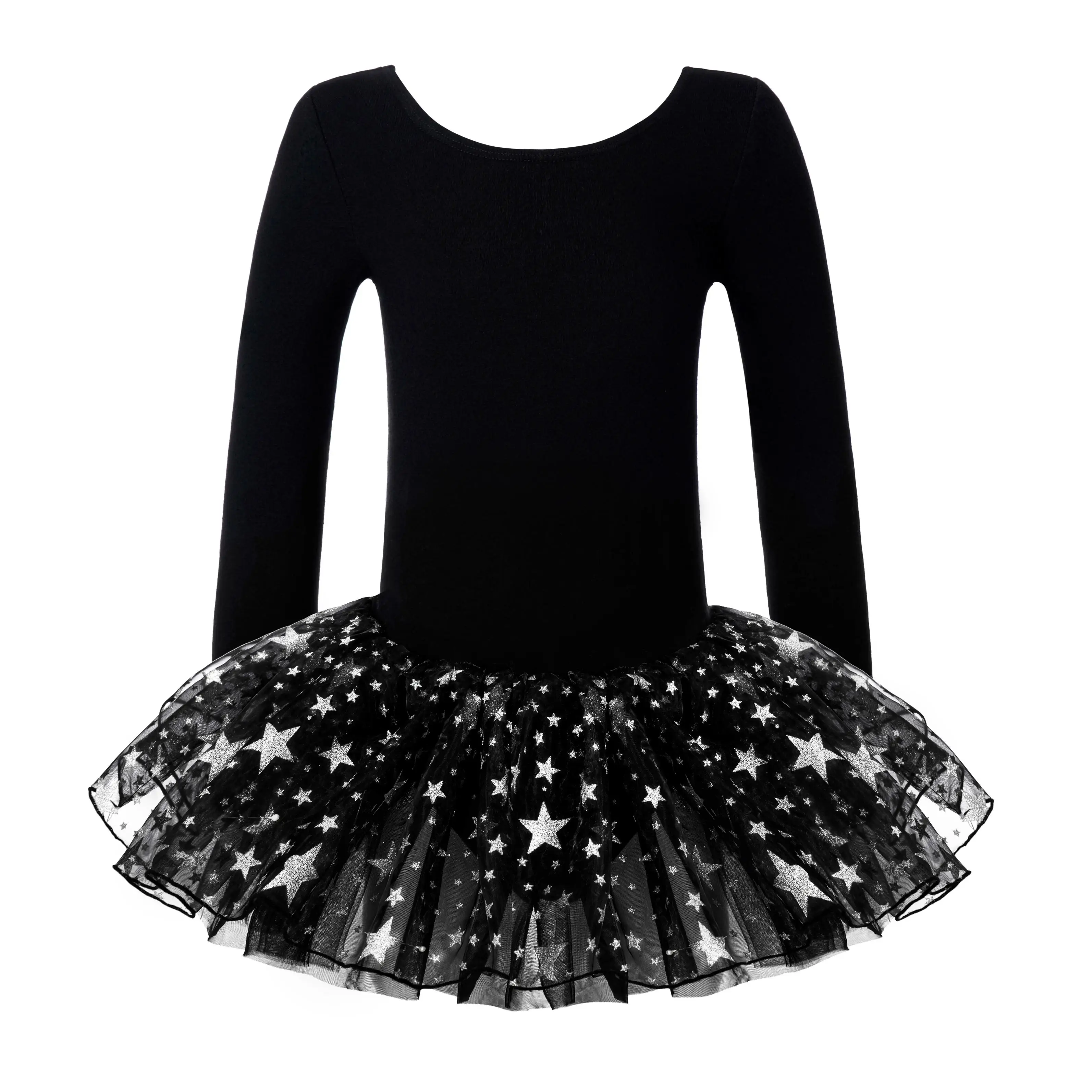 Collant De Balé ZESINGSAN Para Meninas - Manga Longa Com Tutu Brilhante