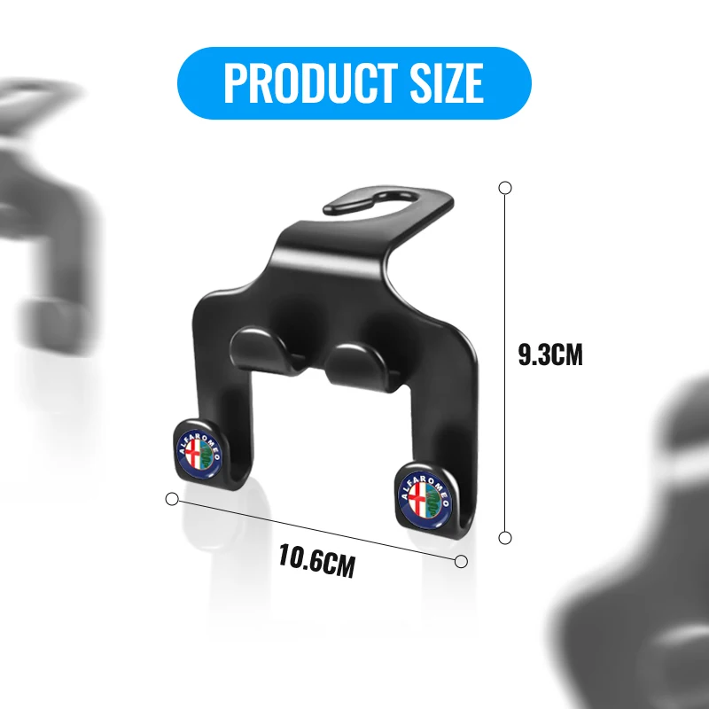 Car Seat Back Hook Phone Holder Auto Headrest Storage Double Holder For Alfa Romeo 147 156 Giulietta Giulia Mito Stelvio Brera 2