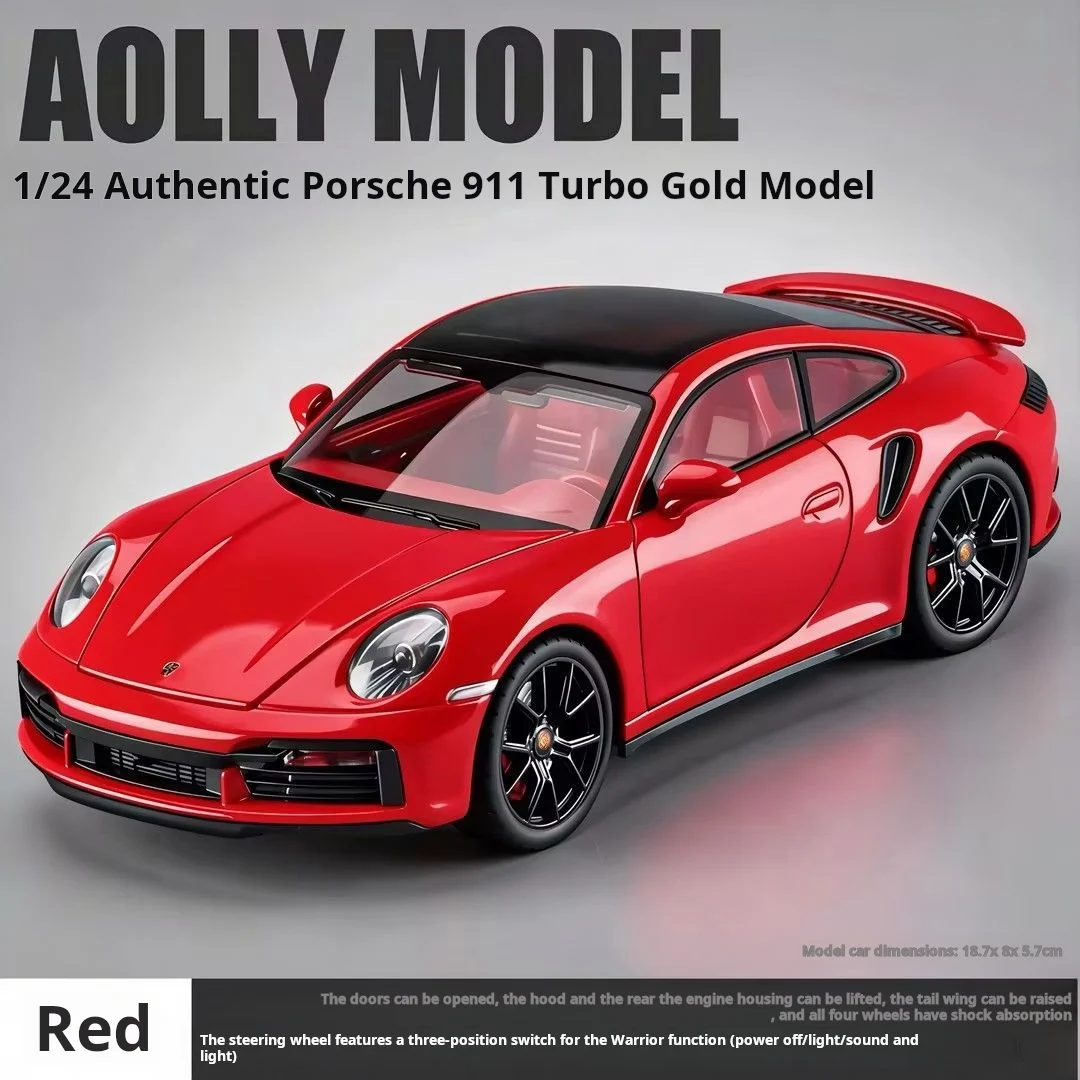 Officially Licensed Porsche 911 Coupe Diecast Alloy Sports Car with Sound & Light