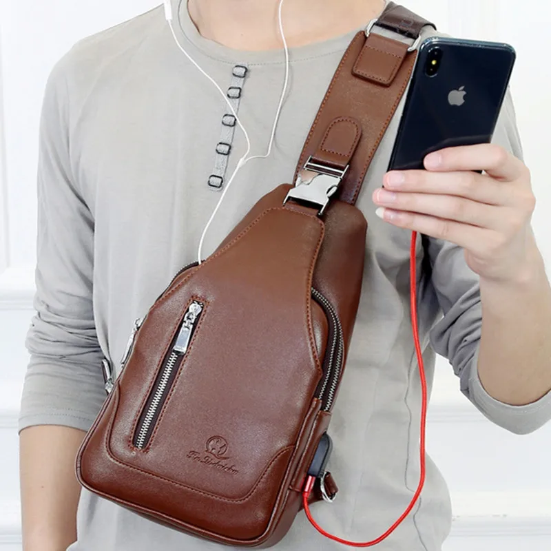 Рисунок 2 - Модная мужская нагрудная сумка с USB-зарядкой