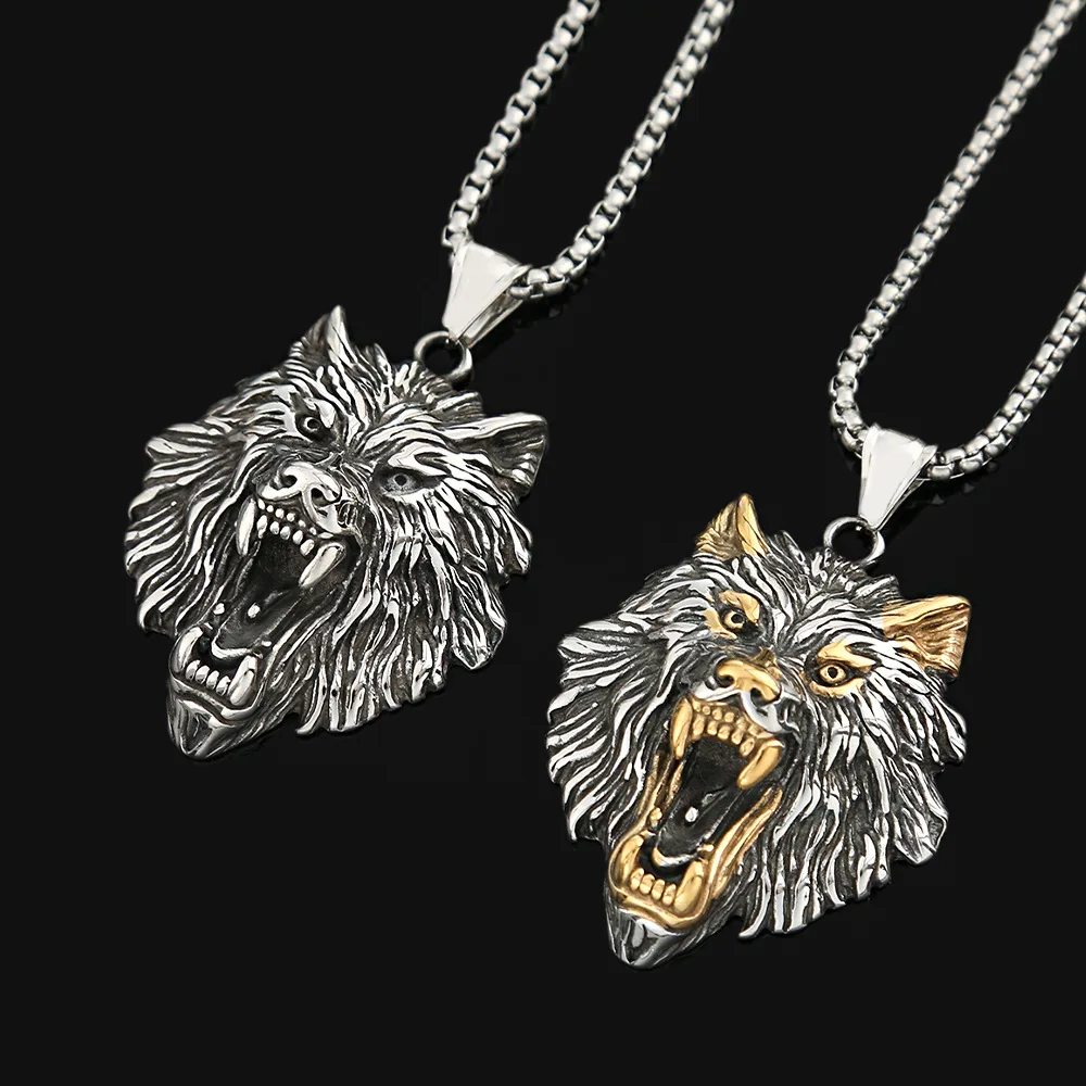 

Stainless Steel Men's Lion Pendant Domineering Animal Amulet Punk Hip Hop Party Necklace Unique Accessories Jewelry Dropshipping