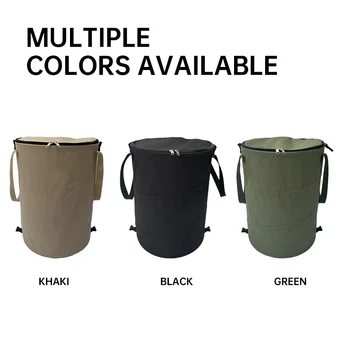 Foldable Camping Trash Can – Pop-Up Canvas Recycling Bin 1