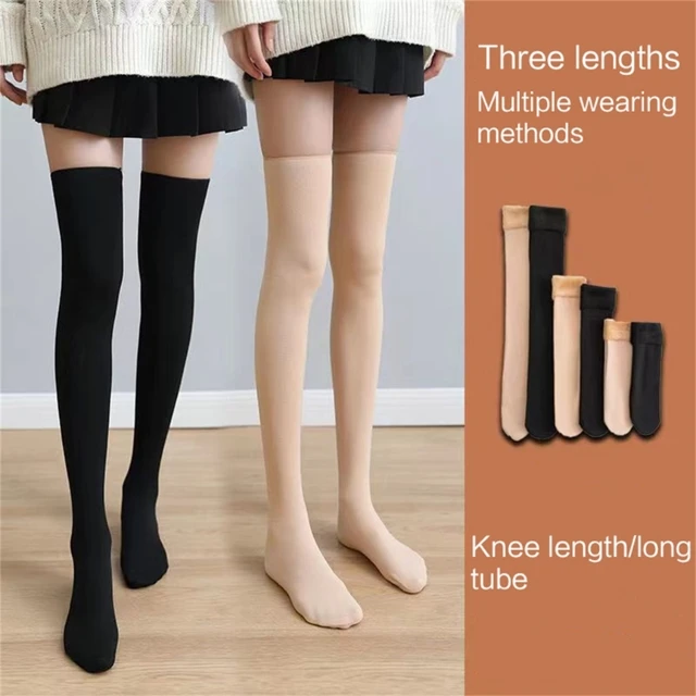 Women's Fleece Lined Thigh High Socks Soft Long Stockings Warm over Knee  High Socks Winter Thermal Socks Christmas Gift - AliExpress
