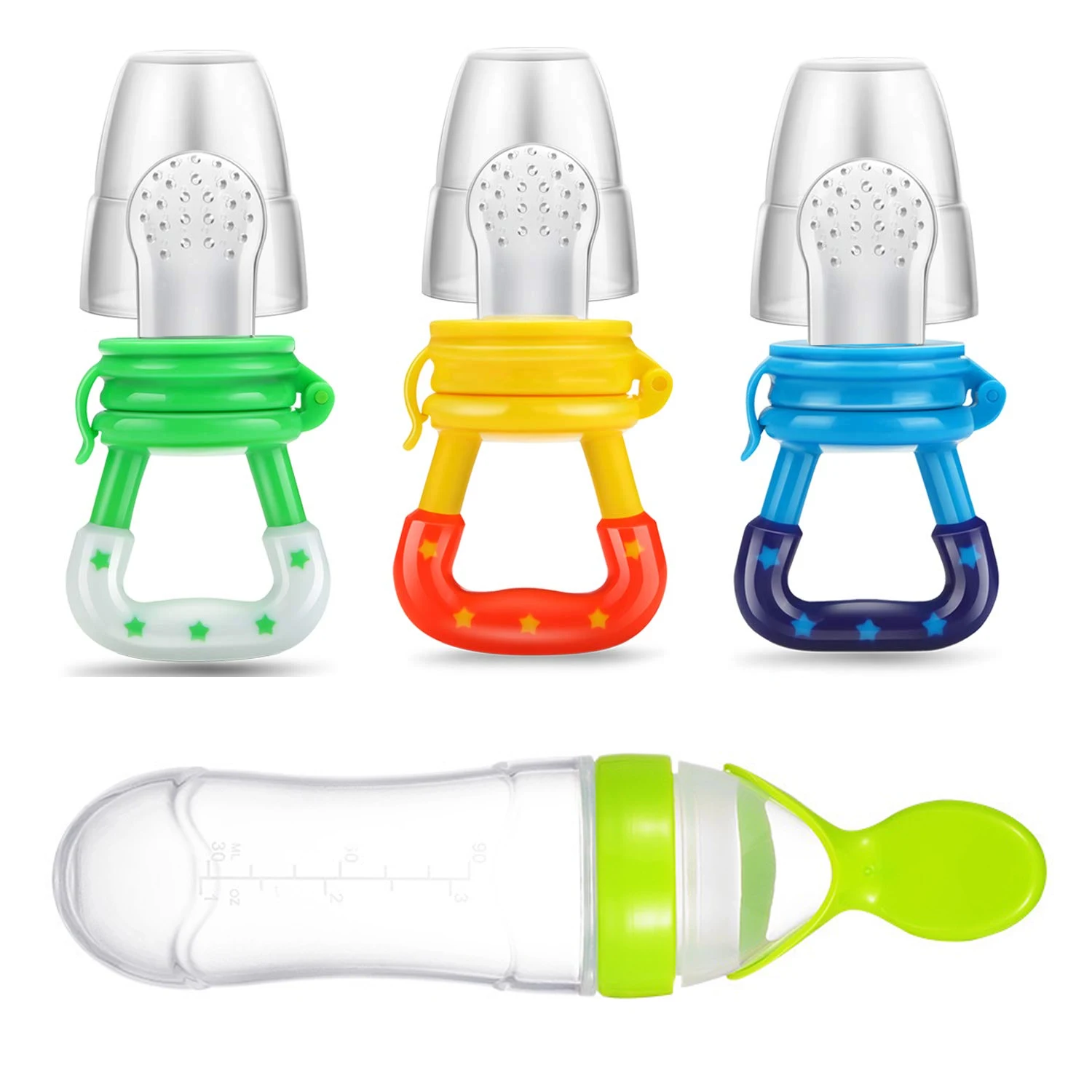 1Pcs Baby Fruit Food Feeder Silicone Spoon Food Grade Newborn Tableware
