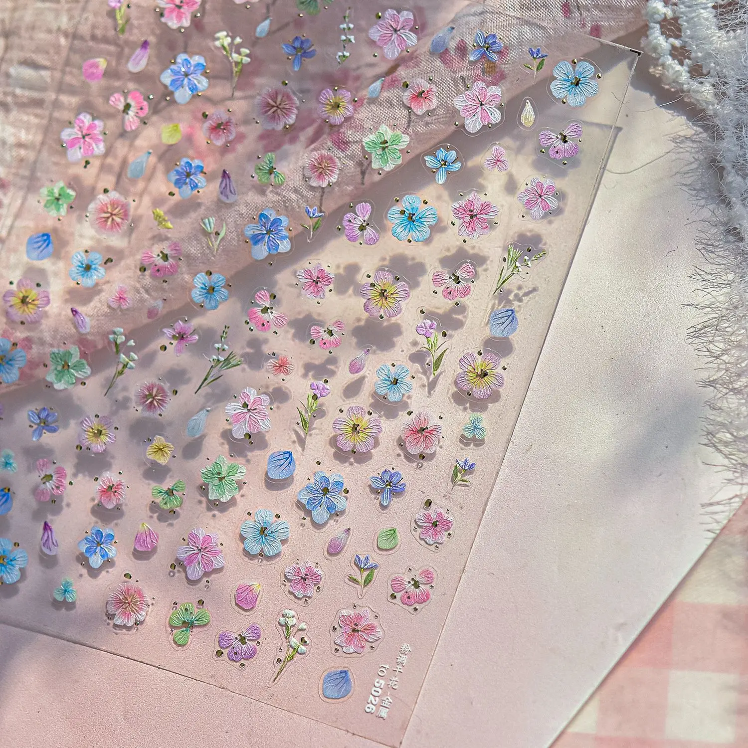 Cherry Blossom 5D Nail Art Stickers – Elegant Spring Petal Decals