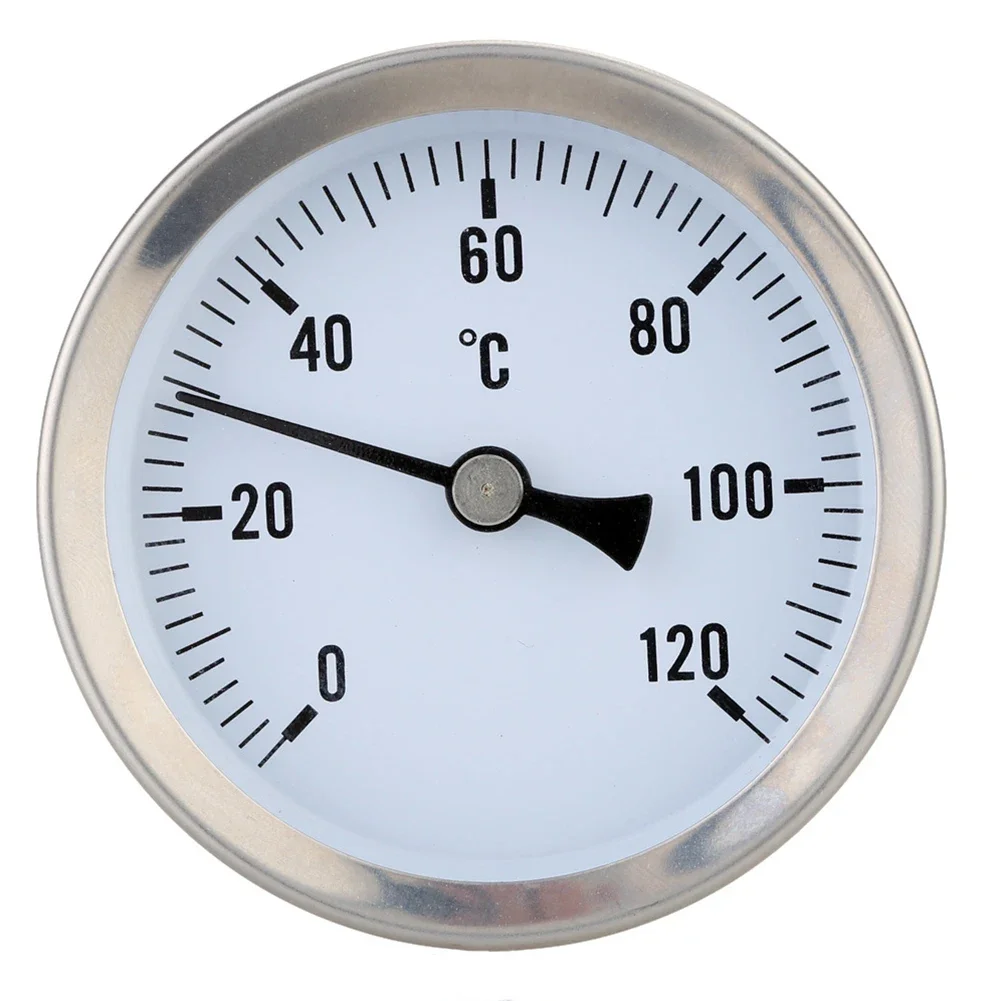 Bimetall Pipe Thermometer Temperature 0-120&deg;C With Fixing Spring Industrial Thermometer For Measuring Boiler Pipe Temperature