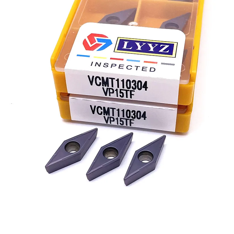 Set Portautensili Tornio 1/2'' (1,27 Cm) Con Inserti In Carburo VCMT110304 - Kit Tornitura Per Destrimani E Mancini, 2 Supporti + 10 Placchette + 2 Chiavi T8 - 3