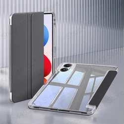 Clear Acrylic Foldable Stand Tablet Case for Poco Pad M1 12.1 (Black)