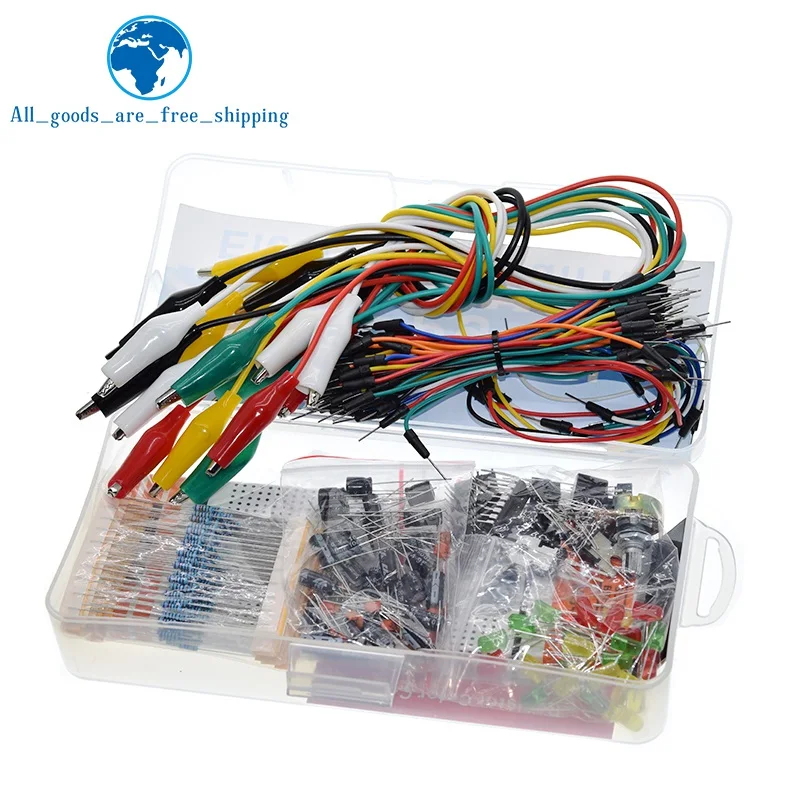 Ardess Kit Di Base Elettronica Per Arduino Con Oltre 200 Componenti - Breadboard, Motori, LED, Resistenze E Sensori, Guida PDF Inclusa