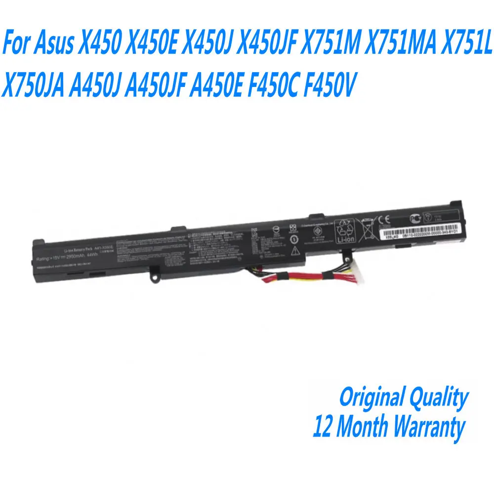 Новинка 15V 44Wh A41-X550E Аккумулятор для ноутбука Asus X450 X450E X450J X450JF X751M X751MA X751L X750JA A450J A450JF A450E F450C F450V