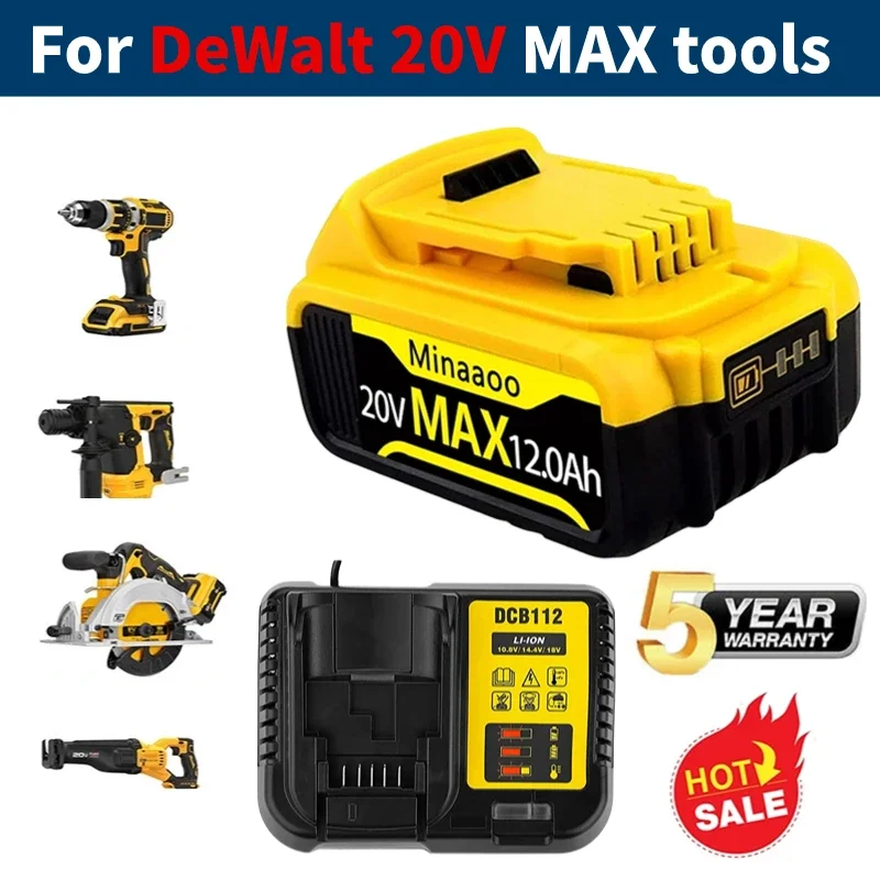 

2024 Upgrade 20V 6.0Ah 8.0Ah DCB200 Replacement Li-ion Battery for DeWalt MAX DCB205 DCB201 DCB203 power tool Batteries