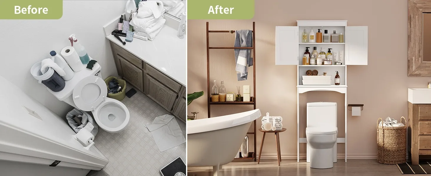 Over Toilet Cabinet White