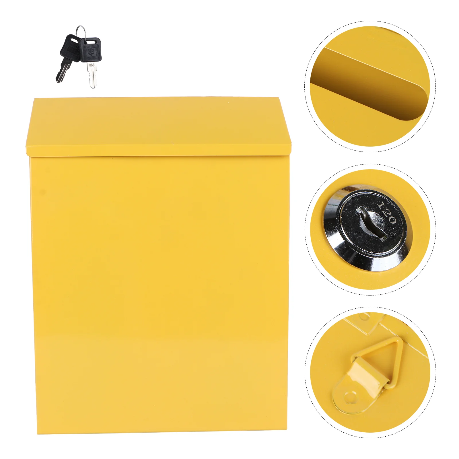 

Wall Mount Mailbox Locking Drop Box Steel Mailbox Rent Payments Mail Keys Weatherproof Galvanized Cover Safe