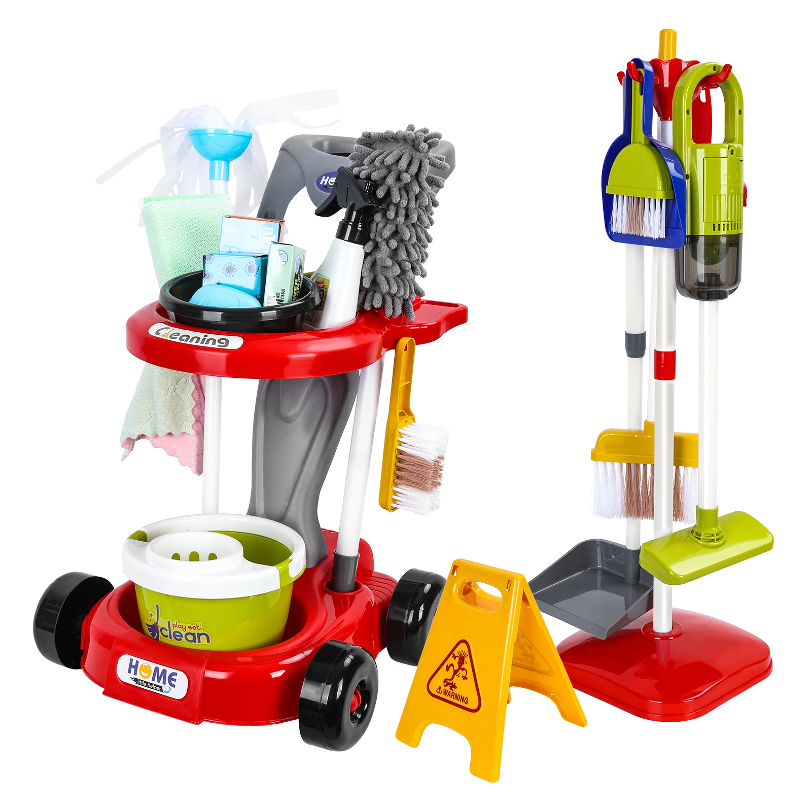29 Pcs/Set Kids Play House Cleaning Toys, Mini Duster Mob Vacuum Dust Box Broom Toy, Children Role Play Educational Toy, Form Go