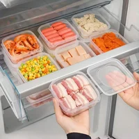 Boîte de conservation alimentaire pour réfrigérateur, conteneur scellé étanche, organisateur de congélateur pour viande, fruits et légumes, 2/5 pièces 1