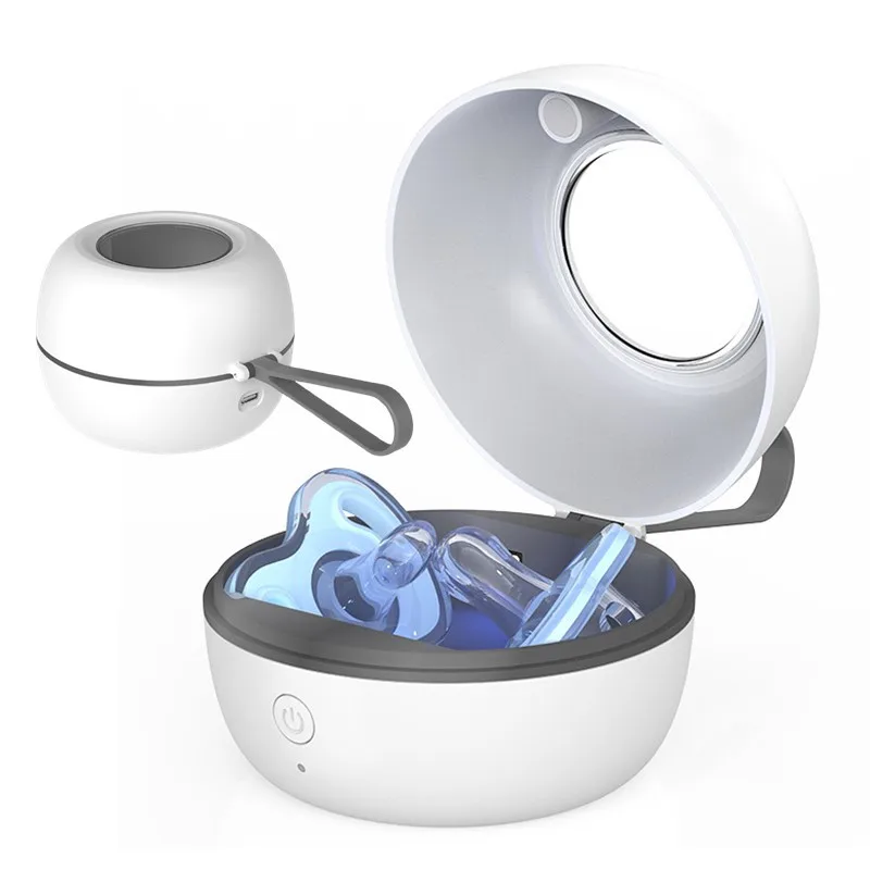 Boîte de désinfection de sucette Portable, 4 lampes UV, boîte de désinfection de sucette Rechargeable de voyage, nettoie à 180 secondes