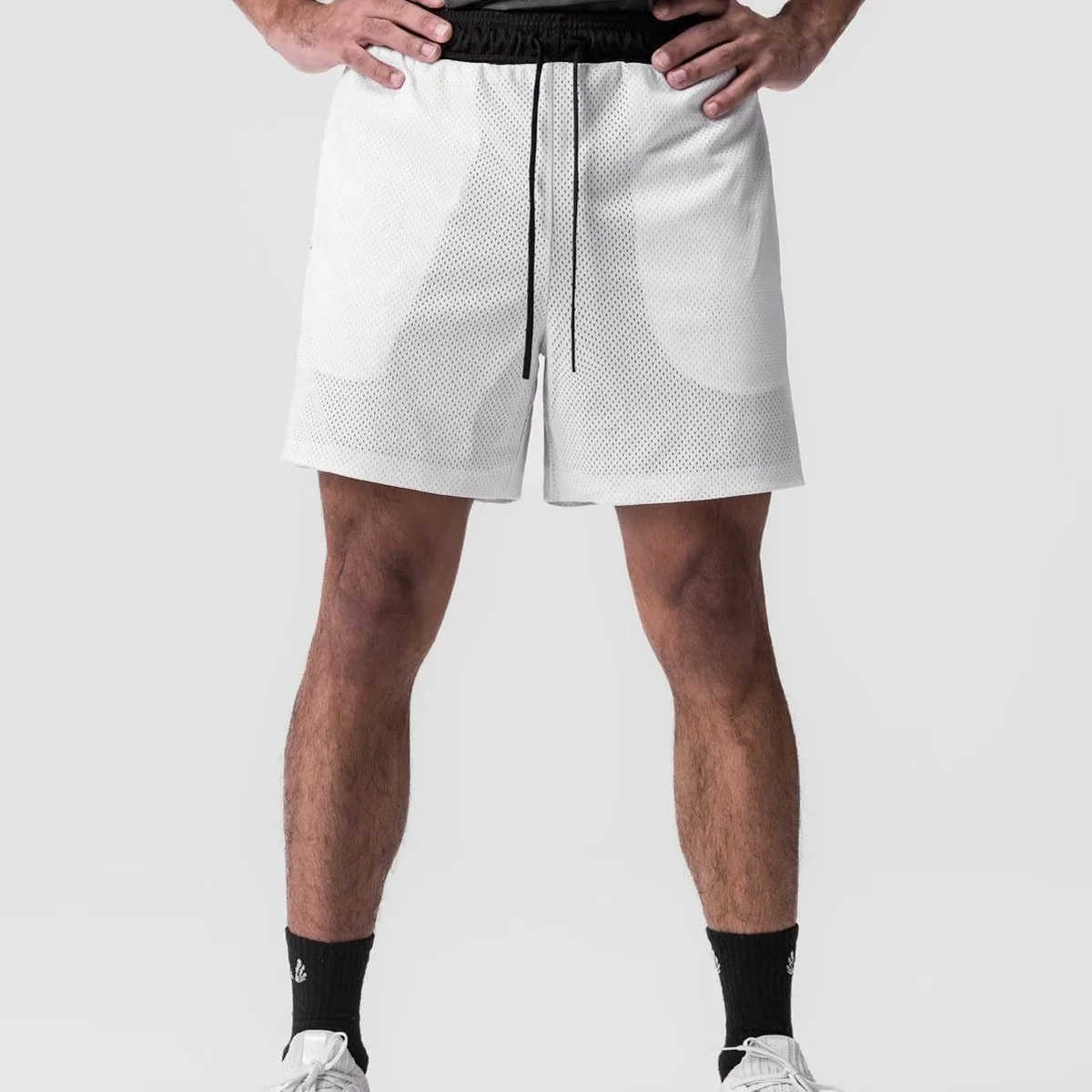 American Style Trendy Spring Summer New Men's Shorts Sport Fitness Color Block Running Exercise Mesh Basketball Shorts For Men