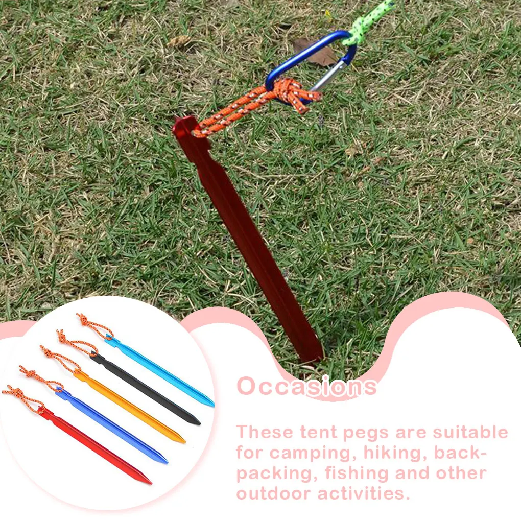 

Pack of 10 Tent Pegs Outdoor Portable Aluminum Alloy Canopy Stakes Nails