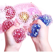 

2022 Powder vent ball decompression grape ball pinch music ball toy crystal color beads