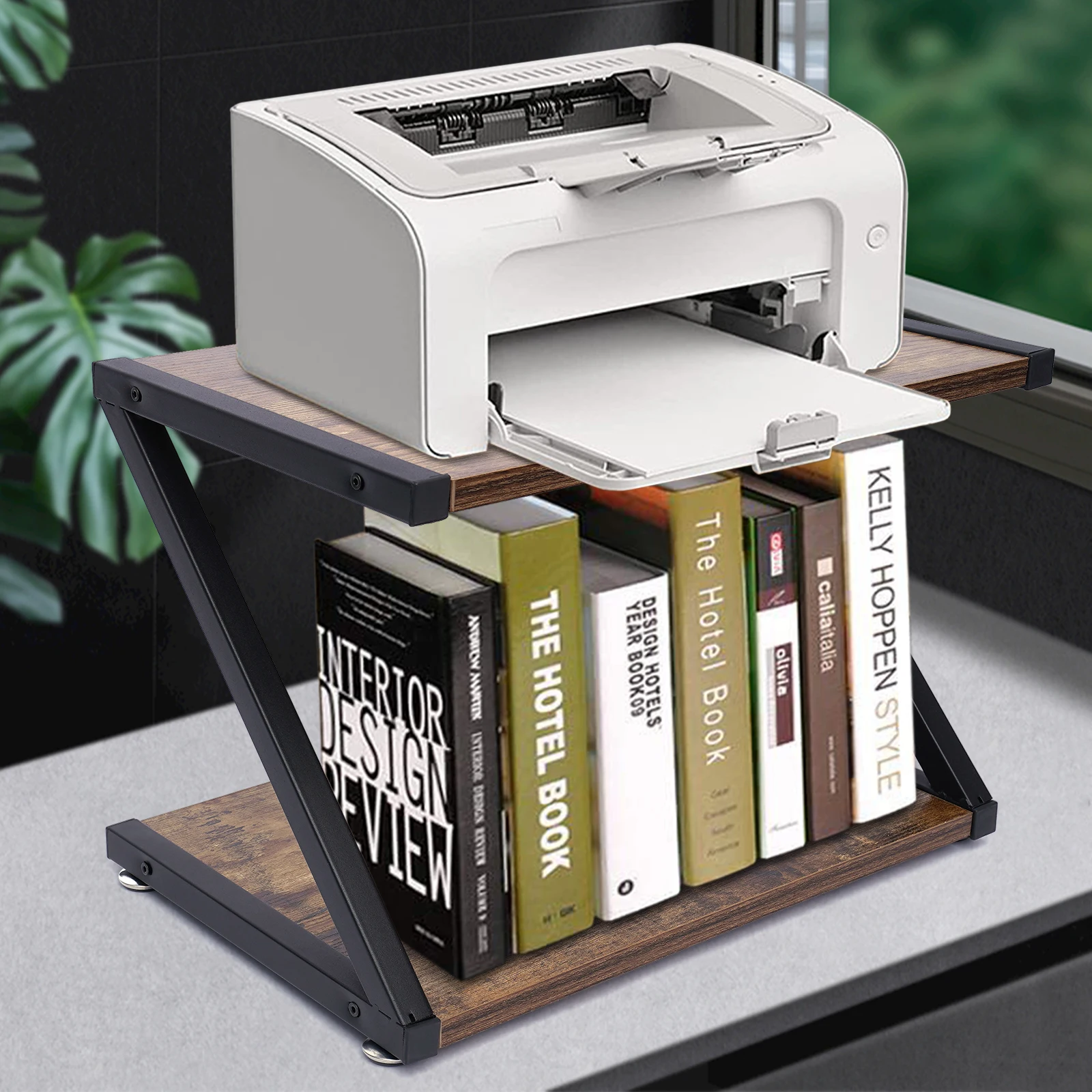 Soporte para impresora de 2 pisos, soporte para Monitor, estante de  impresora de elevación, ahorro de espacio, organizador de escritorio,  estante de almacenamiento - AliExpress