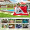 2-3 Seater Waterproof Porch Bench Cushion Thick Patio Swing Cushion with Backrest for Garden Backyard Furniture, Patio Swings 6