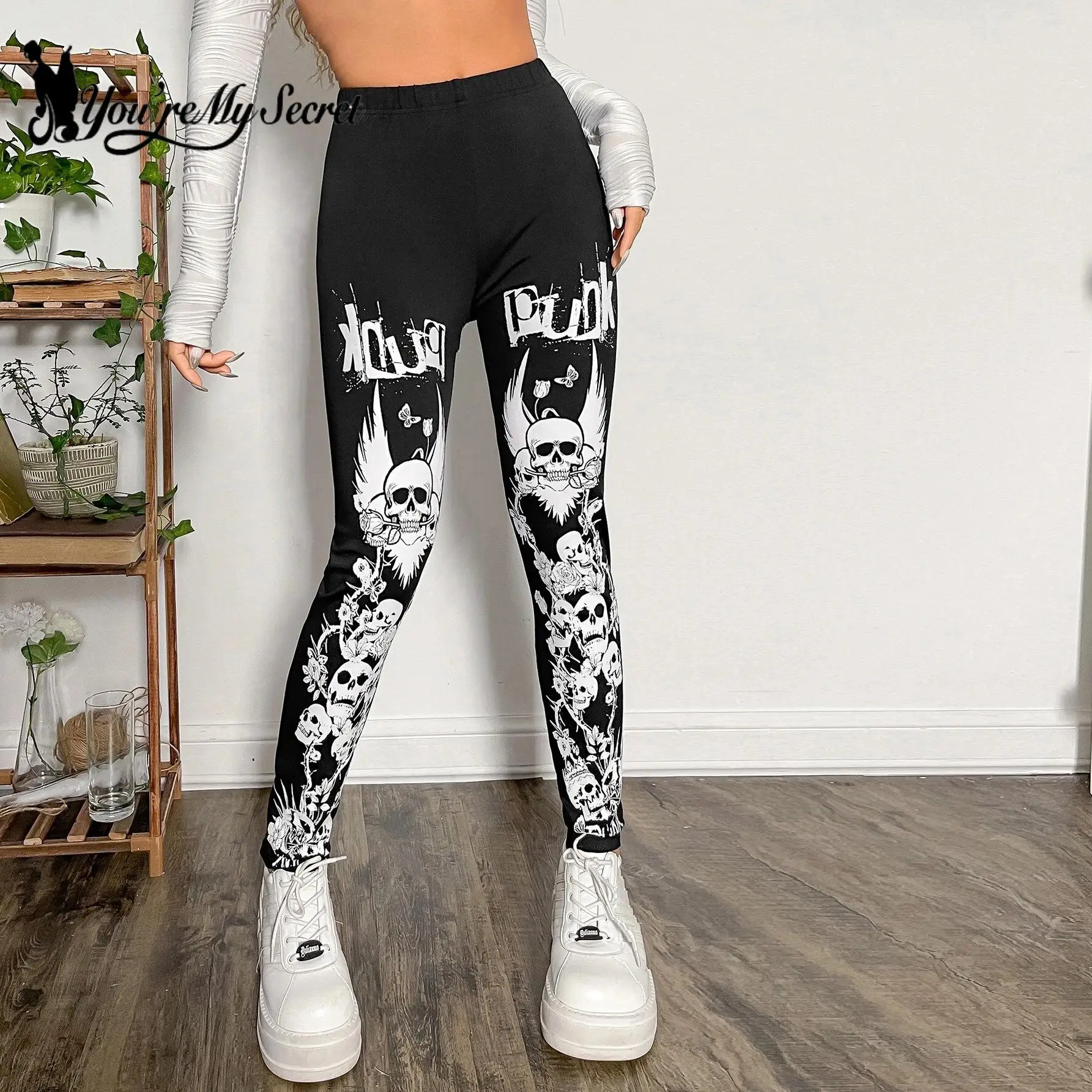 You're My Secret] 2023 Gothic Leggings for Women Ouija Workout