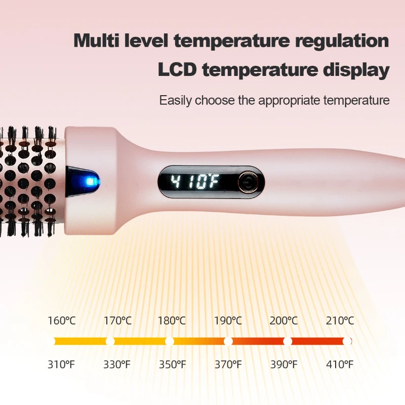 Hot Sale Portable Ionic Straightening Hair Curler Round Brush Hair Styling Tool Electric Infrared Heated Comb Hair Styling Brush