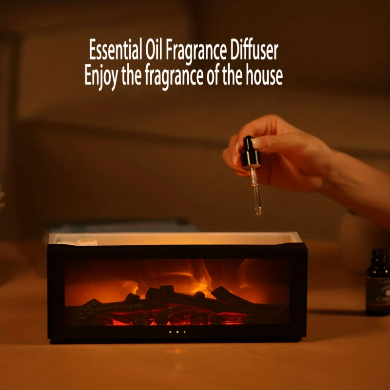 Flame fireplace diffuser aromatherapy dispenser timer heater USB powered Christmas