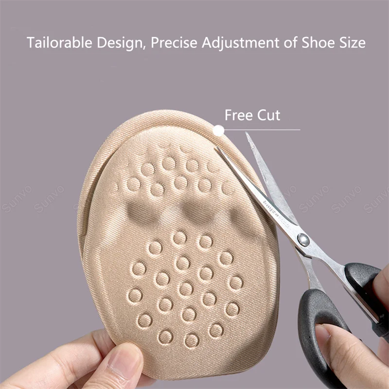 Forefoot Pads for Women High Heels Half Insole Toe Plug Reduce Shoe Size Anti-Slip Pain Relief Insoles Men Adjust Shoes Inserts