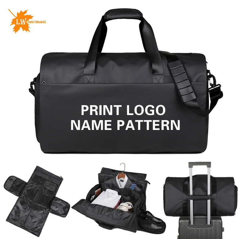 large capacity men's suit travel bag foldable waterproof single shoulder fitness bag personalized customization