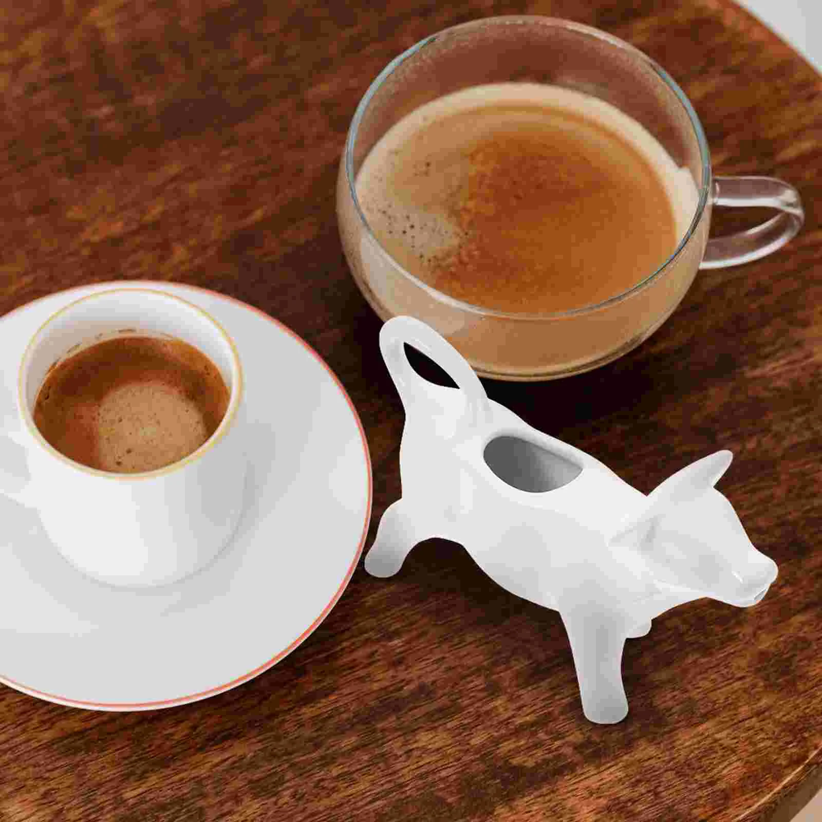 Ceramic Cream Jugs Creamer Pitcher 40Ml Coffee Syrup Jar Cow Shaped Porcelain Creamers