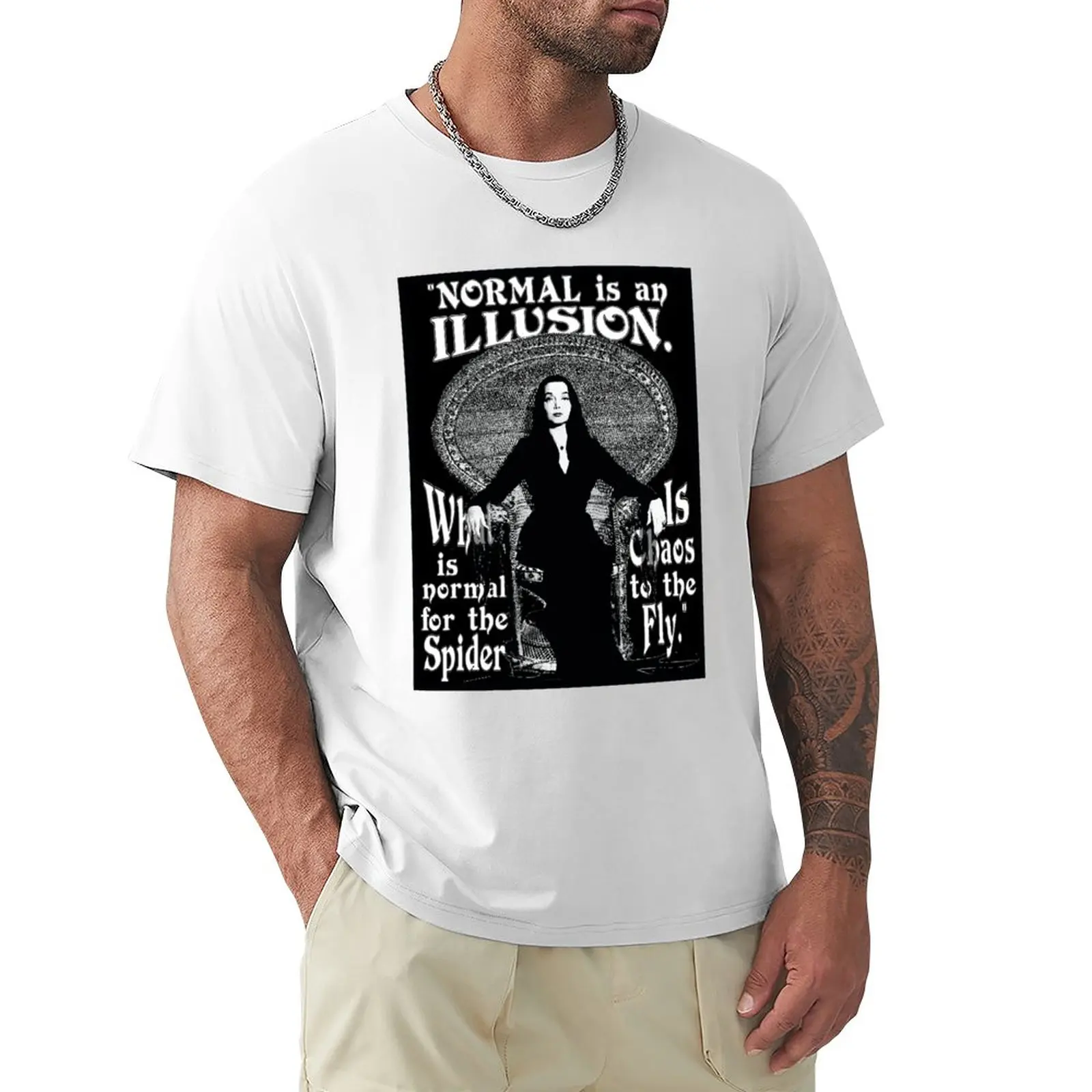 # Morticia Addams Quote Normal Is An Illusion What 2 T-Shirt Heavyweights New Edition T-Shirt For Men Cotton