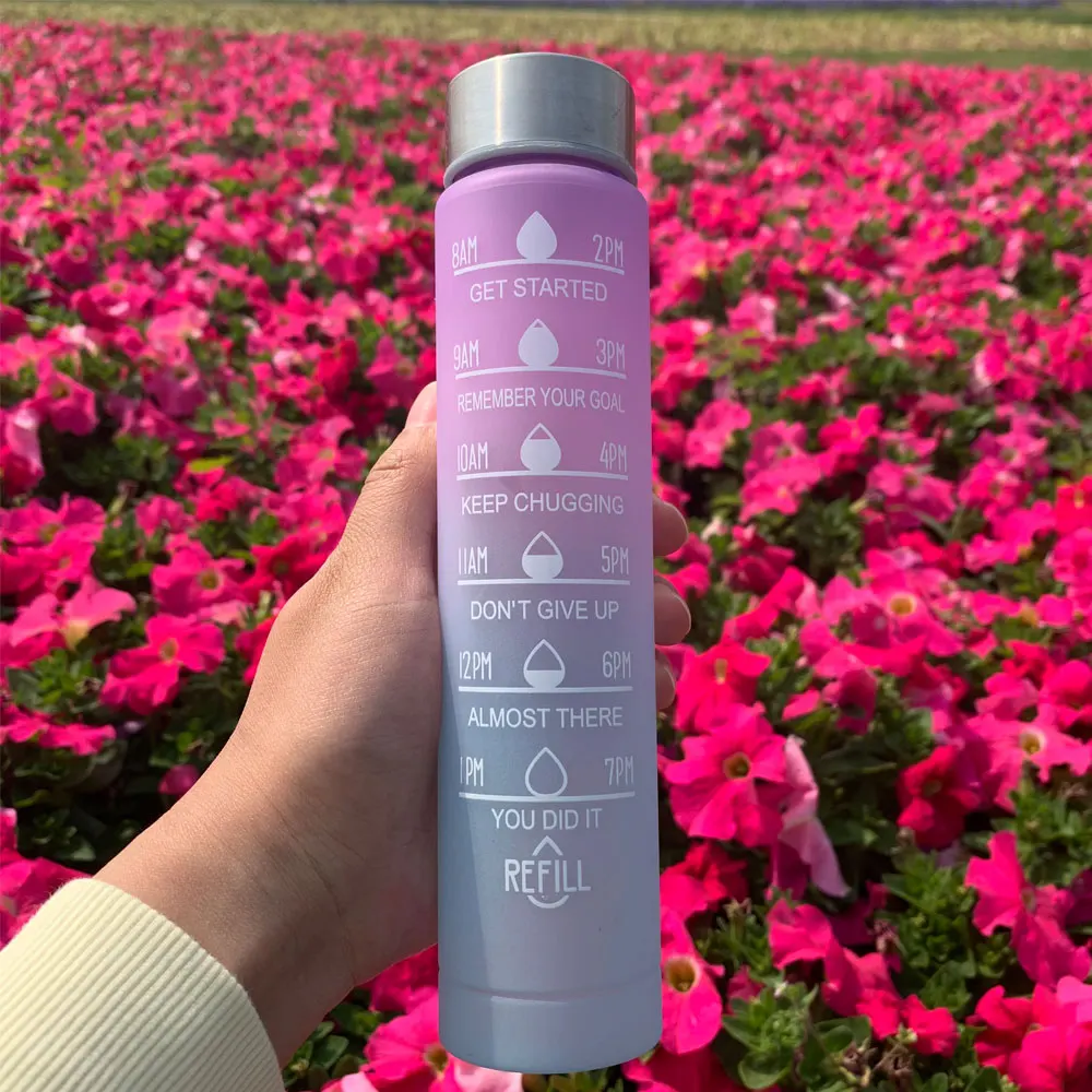 Water Bottle Motivational Drinking With Time Marker Portable Reusable Plastic for Sports Outdoor Travel Gym water bottle