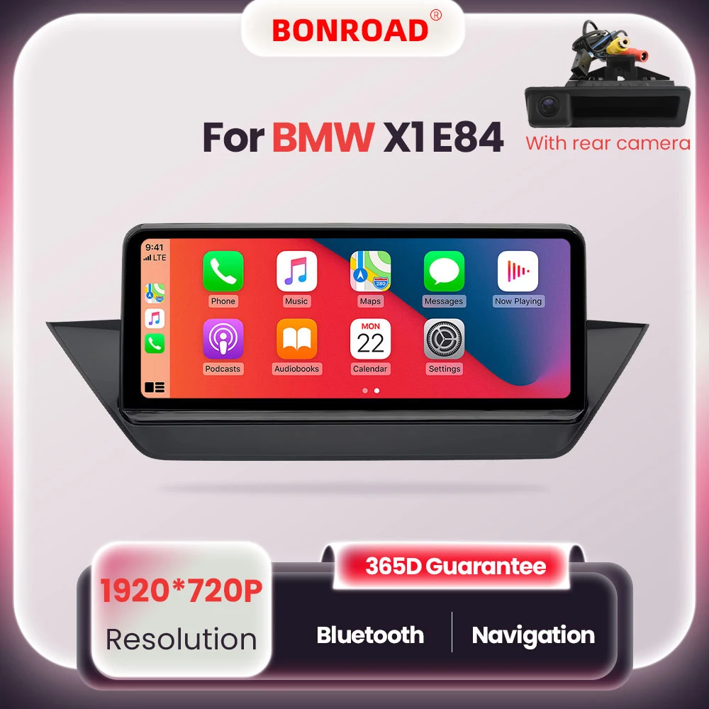 BONROAD CarPlay Car Radio Multimedia Player For BMW X1 E84 Wireless Android Auto Touch Screen Bluetooth GPS Stereo Rear Camera