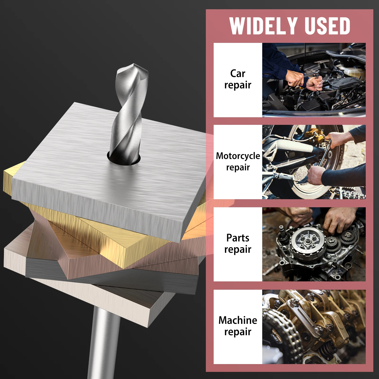 131-teiliges Helicoil-Gewinde-Reparaturset, M5 M6 M8 M10 M12-Einsatzset mit Werkzeug, für Automotoren und Motorräder, befestigen abisolierte Gewinde – Detail 2