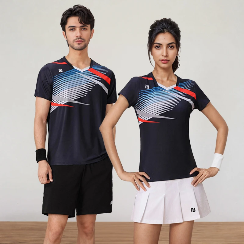 Hot-selling tennis shirt polyester women's badminton shirt, quick-dry sports table tennis suit, support