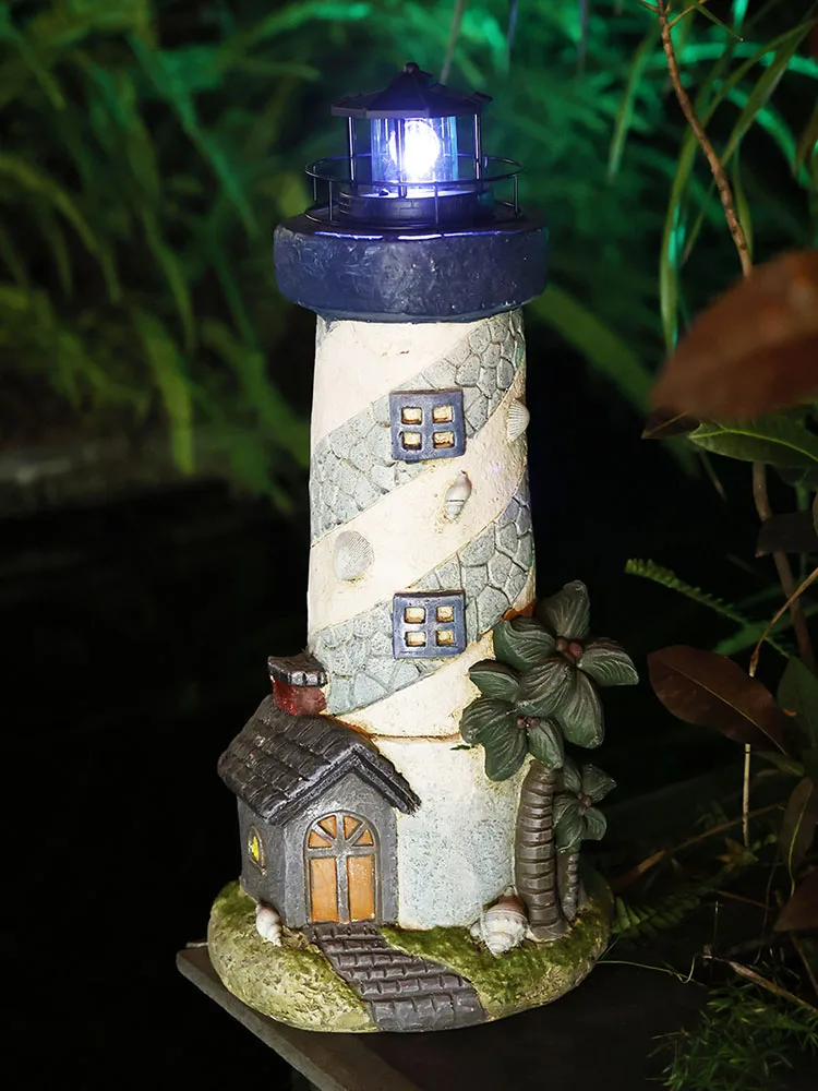 

Garden Solar Panel Lighthouse Pool Ornaments Courtyard Fish Pond Creative Outdoor Villa Gardening Terrace Build Decoration