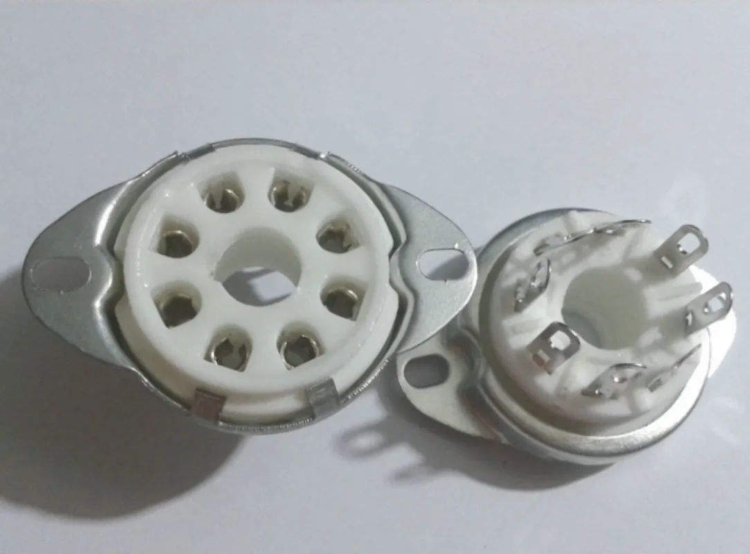 Soquete de Tubo de Vácuo de Cerâmica 50 Peças 8pin Montagem Superior de Base de Válvula Octal Adaptador - Imagem 4