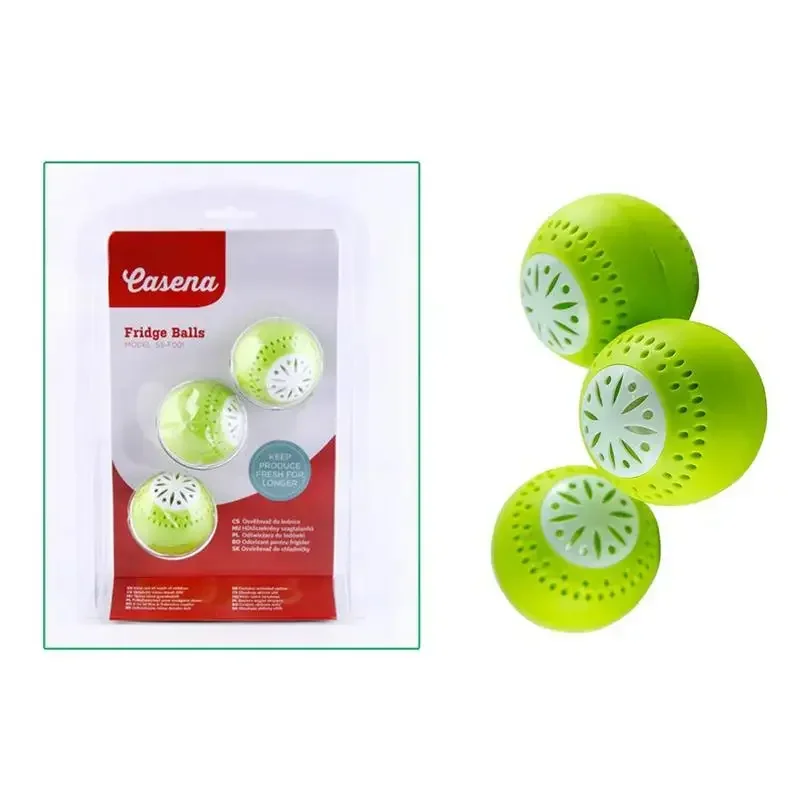 Refrigerator Deodorizing Balls with Active Carbon - Set of 3, Kitchen Odor Eliminator