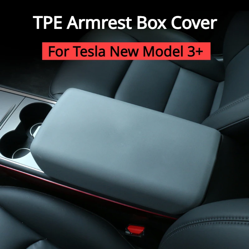 

For Tesla Model 3+ 2024 Central Control Armrest Box Cover TPE Soft Center Console Non-slip Panel Protect Pad New Model3 Highland