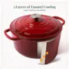 Cast Iron Dutch   5.7qt Dutch Oven Pot with Lid Dutch  for Bread Baking  Compatible on All Cooktops &  Safe to 5 3