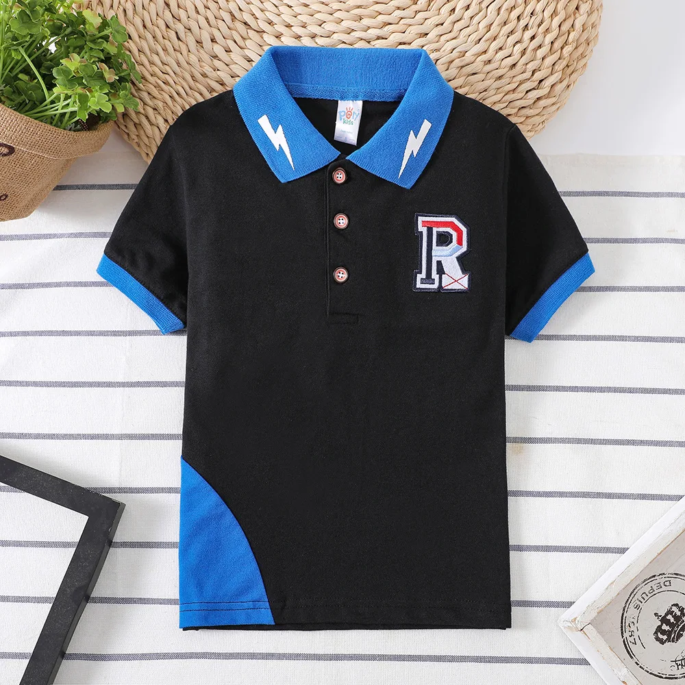 

Boys Polo Shirts Summer Short Sleeve T Shirts Boy Childrens Turn-Down Collar Top Kids ventilate casual Clothing Girl cotton Tees