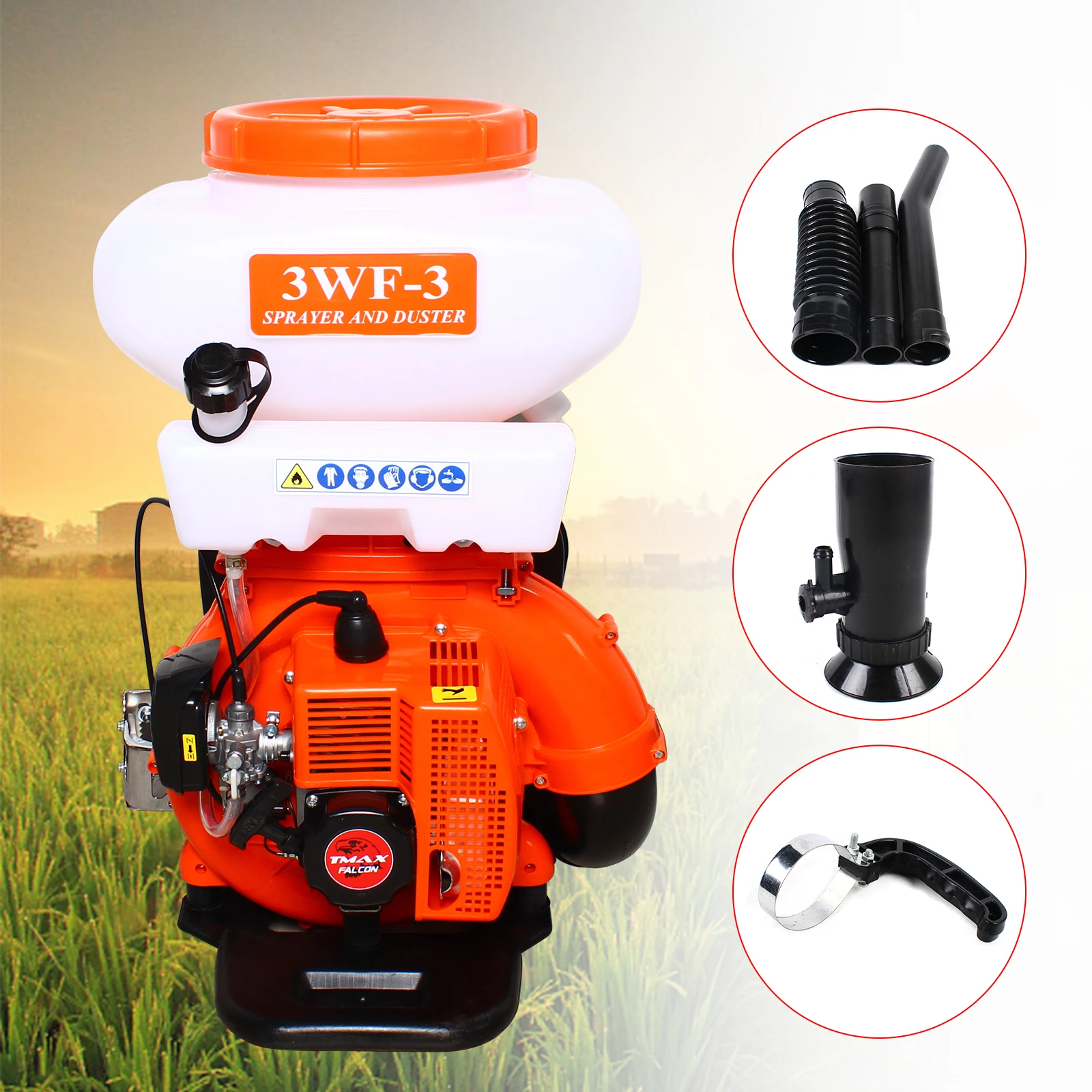 

7500 r/min Agricultural Gas Dusting Blower Backpack Fogger Sprayer 3WF-3 14L Stroke Mosquito Insecticide Sprayer
