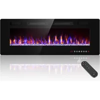 50” Recessed and Wall Mounted Fire Places Electric Fireplace with Remote Control, Toucn Screen 1