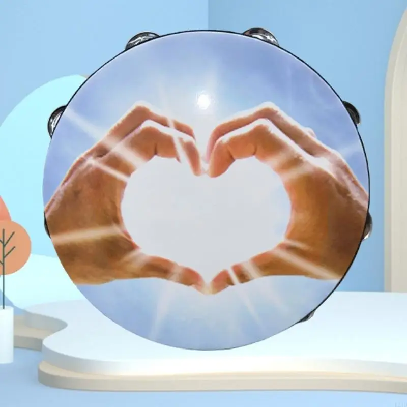 전문 탬버린 매끄러운 표면 공연 핸드 드럼 나무 질감